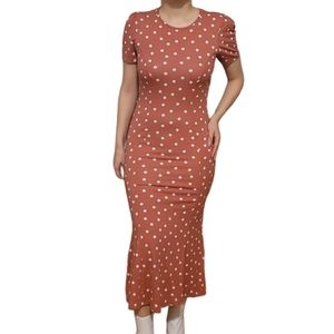 ASOS Bodycon Polka Dot Midi Dress
